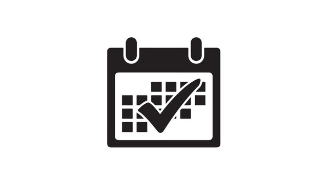 Checkmark success approval icon flat design vector illustration isolated on white background
