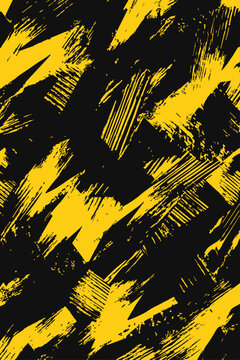 Yellow and black diagonal brush stroke vector pattern. Dynamic grunge abstract background for digital design, branding, posters, social media, web graphics, marketing, and contemporary layouts.