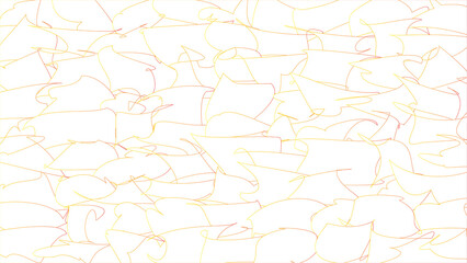 Fototapeta premium Abstract golden yellow scribble pattern with overlapping curved lines on a white background