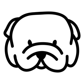 Bulldog face outline illustration