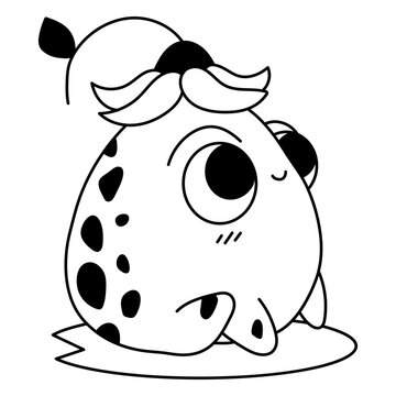 Playful frog with a flower hat