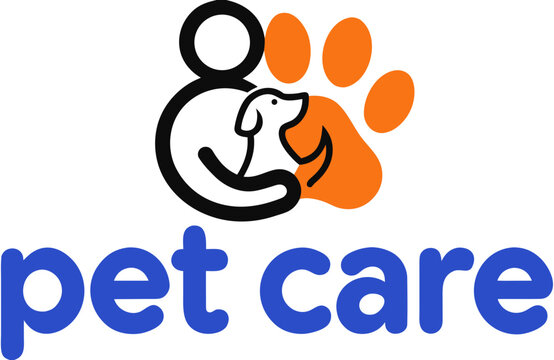 Logo about pet care on a white background. created using the CorelDraw application. vector