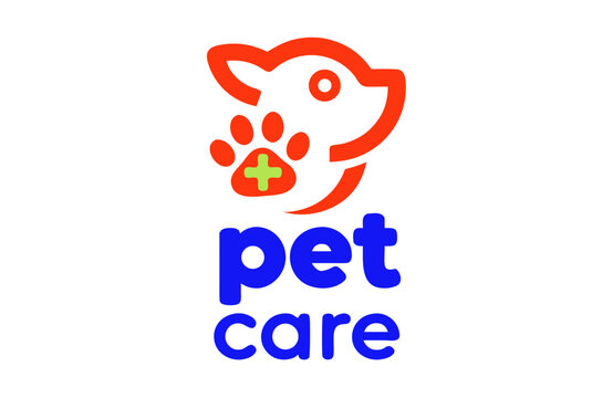Logo about pet care on a white background. created using the CorelDraw application. vector