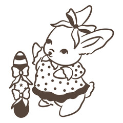 Fototapeta premium Cute bunny illustration with ballet shoes