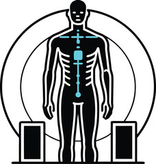 Obraz premium Medical scan of human body, mri or ct scan icon