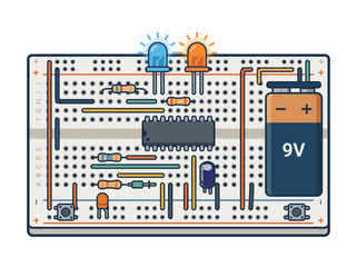 Obraz premium This detailed image of a circuit board highlights various electronic components, showcasing the intricate design of electronics essential for device functionality and innovation.