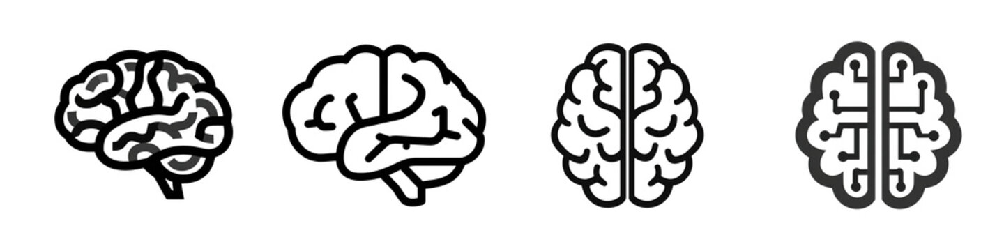 PNG IT brain icon no bg sample mockup AI network concept using for decoration.