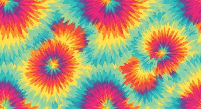Vibrant tie dye colorful fabric pattern.