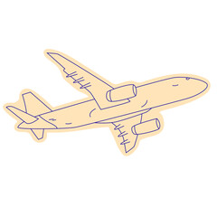 Naklejka premium Minimalist airplane line art design for travel enthusiasts