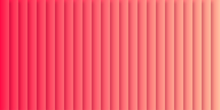 Abstract vertical stripes with a warm to cool color gradient from orange to pink. Ribbed glass texture with pink gradient fractal ripple vibrant distorted background. 