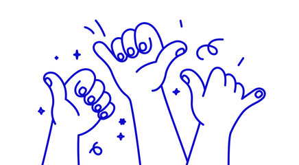 Vector hand drawn gesture, doodle sketchy illustration, hand showing surf sign, shaka hawaiian greeting