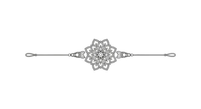 Minimalist Rakhi Bracelet Design with Intricate Floral Mandala Pattern.