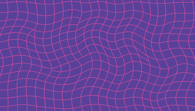 Abstract Purple Gridded Warp and Vaporwave Digital Background
