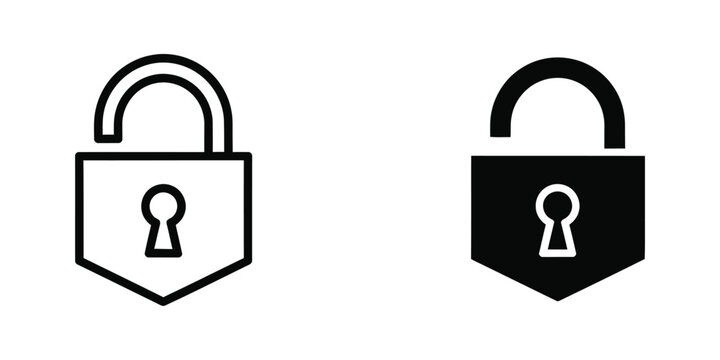 Locked padlock icon with open and closed versions