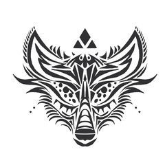 Fototapeta premium Stylized geometric fox head illustration design