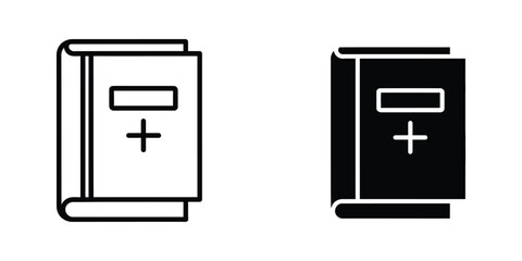 Fototapeta premium Open closed book icons with plus sign