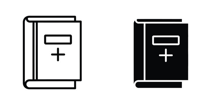 Open closed book icons with plus sign