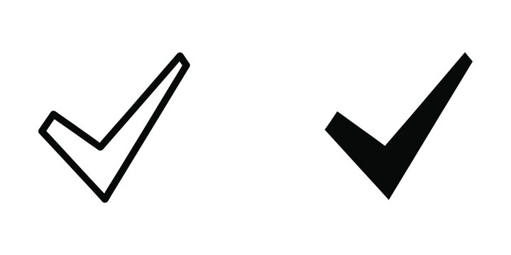 Simple black and white checkmark icon with clean outline and solid fill styles