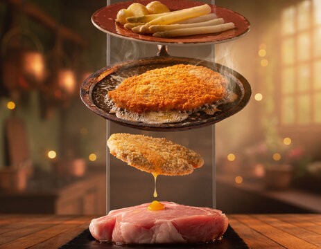 Schnitzelzubereitung als Konzept f&uuml;r Genuss und Gastronomie