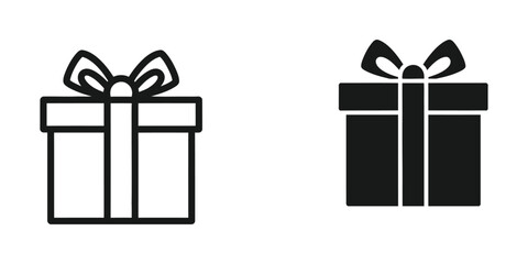 Fototapeta premium Two gift boxes with decorative ribbons side by side
