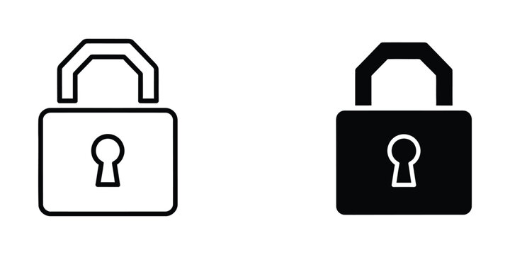 Locked padlock icon with open and closed versions side by side