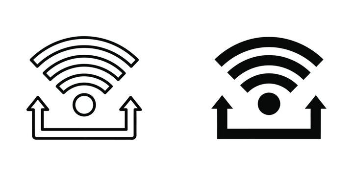 Wireless signal icons with active and inactive states