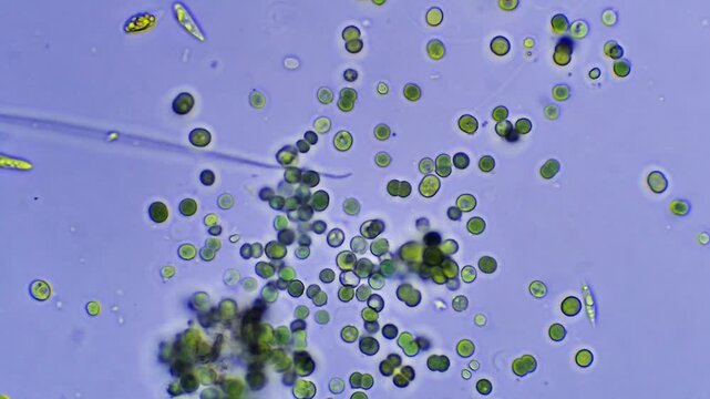 Algae - Micro organism at microscope magnification