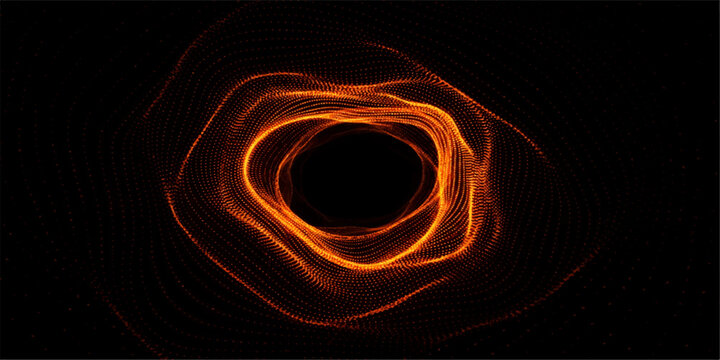 Abstract fire flames background with red fractal light swirls and 3d wave motion patterns on a black backdrop for an artistic energy texture wallpaper illustration