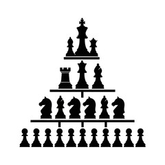 Chess Pieces in Pyramid Formation. © Majid_Sa'dan