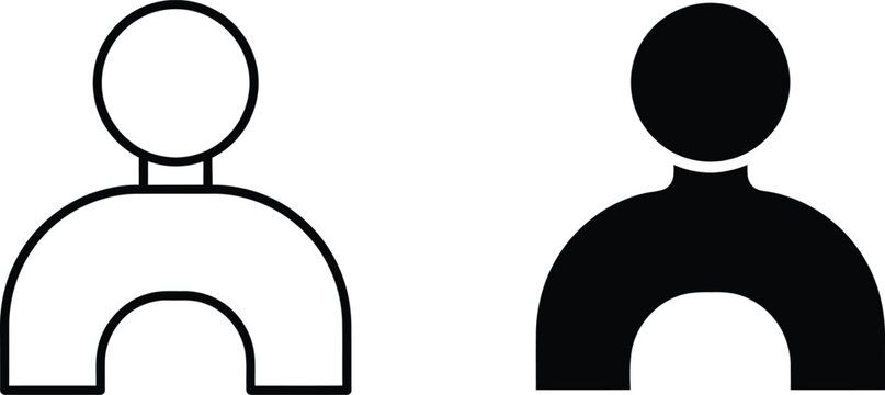 Two simple robot heads facing each other vector icon Vector