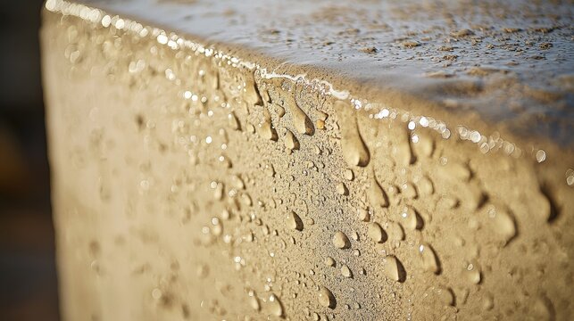 Rain protection coating test material surface treatment effectiveness water behavior comparison hydrophobic properties side perspective macro photography