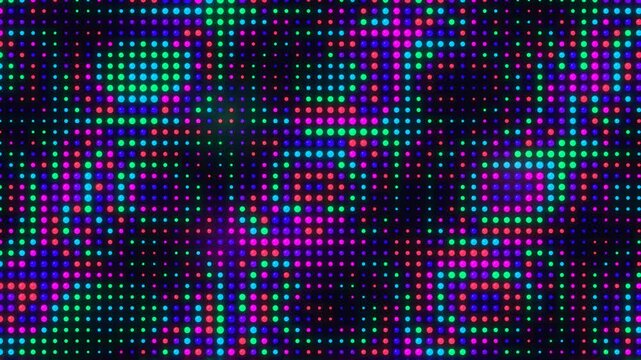 Abstract colorful LED grid background loop digital screen display animation