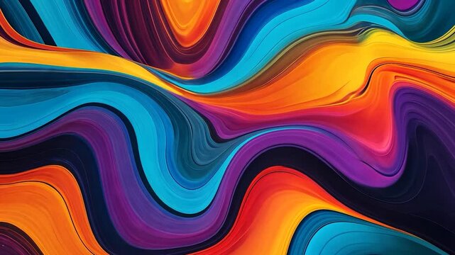 Vibrant colorful waves swirl and flow in a mesmerizing abstract pattern on a digital screen