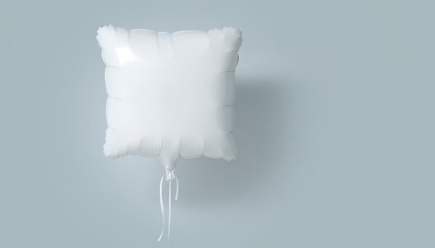 Plain white square-shaped balloon on gray background