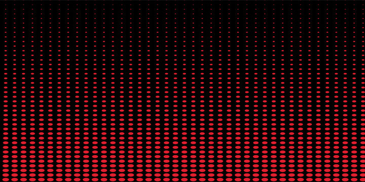 Latar Belakang Gradien Halftone Merah dan Hitam Abstrak. Titik lingkaran kecil hingga besar.