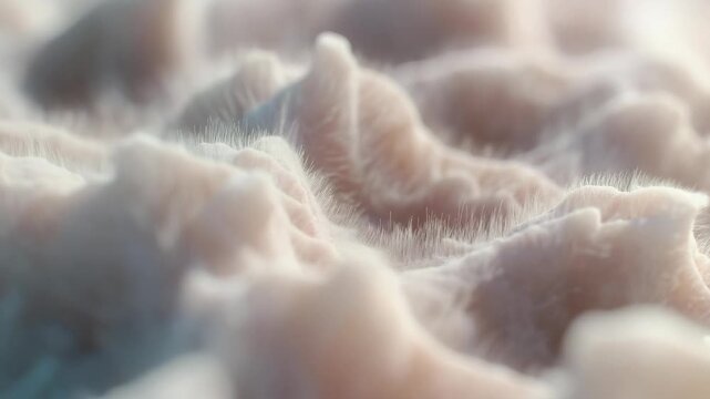 Abstract closeup of soft furry surface in delicate soft-focus style on light background, concept of softness and calmness