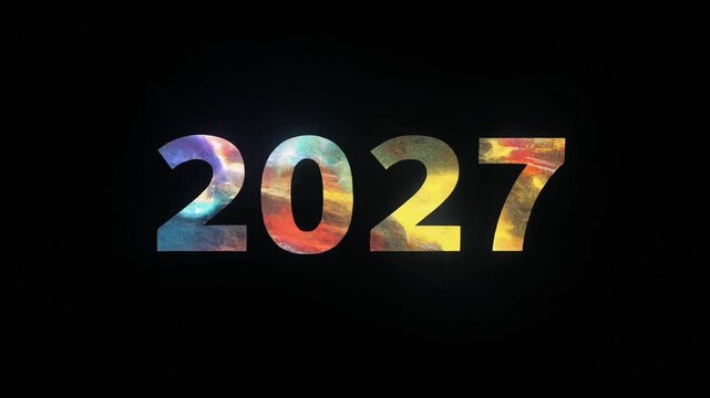 2027 with Computer vision texture moving sequence,clean black background