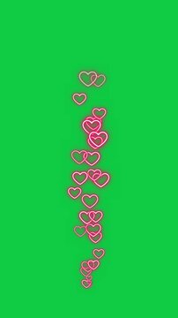 Social Media Neon Lights Hearts Like Button Icons  green screen Overlay Animation,chroma key stream and video isolated vertical social media motion design element