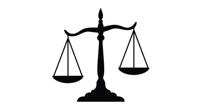 Scales of justice black silhouette high quality professional