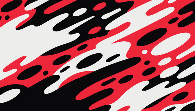 Red White Black Abstract Splash and Camouflage Pattern Background