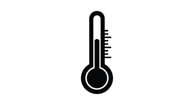 Thermometer Silhouette On White Background high quality professional