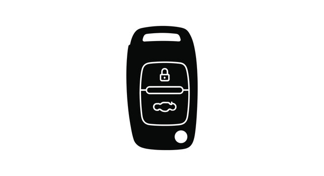 Car key fob silhouette on a white background