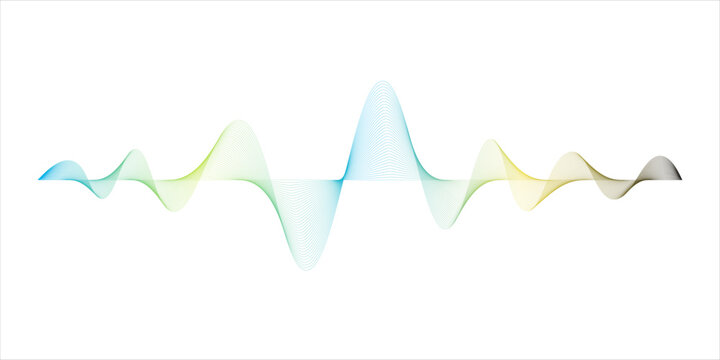 colorful vector design illustration of dynamic sound wave, radio frequency modulation, random sound wave, amplitude wave, vibration, signal, pulse