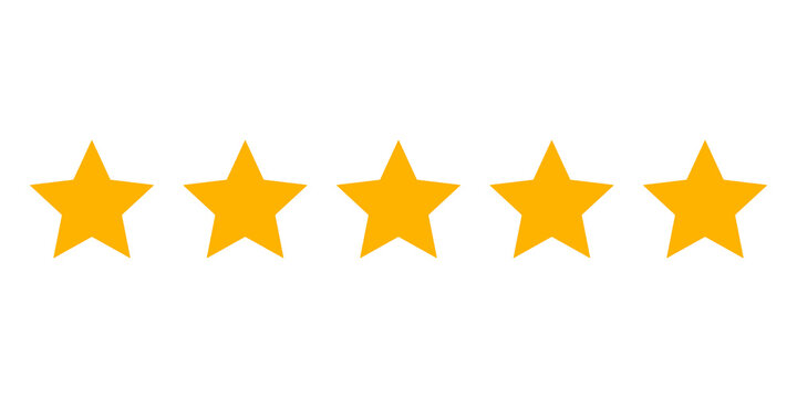 5-star icon illustration for ratings, reviews, and rankings