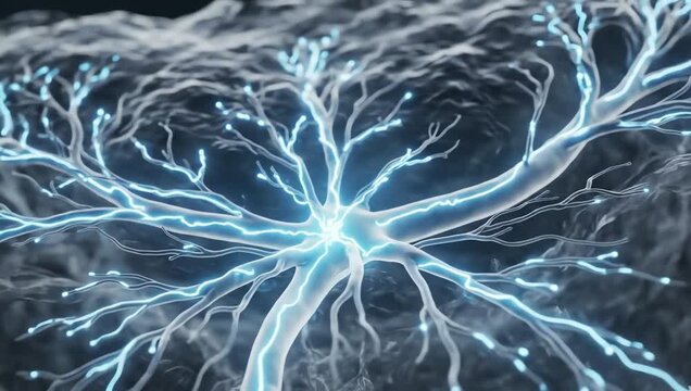 Neural pathways beneath human skin, glowing electrical signals traveling slowly through delicate nerve endings