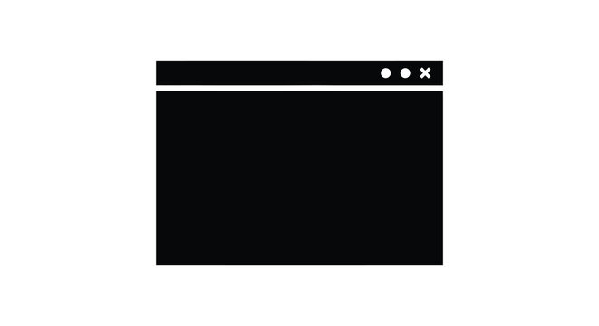 Browser Window With Control Buttons Silhouette high quality