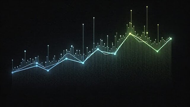 Digital abstract financial data graph visualization.