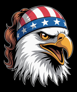 Eagle Mullet 4th Of July Merica American Flag