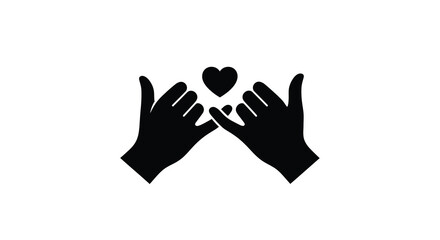 Obraz premium Hands holding heart shape love and care concept silhouette