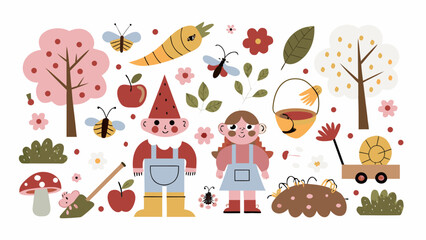 Obraz premium set of autumn elements